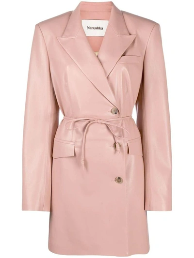 Nanushka Remi Dress In Vegan Leather In Pink