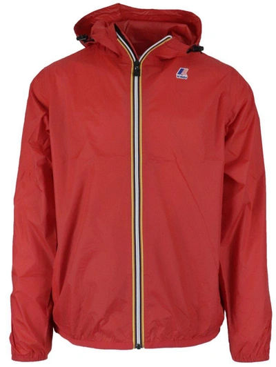 K-way Mens Red Fluo Claude Shell Hooded Jacket M