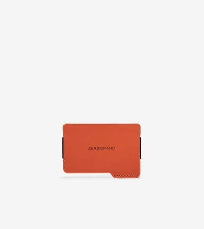 Cole Haan Zerøgrand Rubberized Leather Card Case In Orange