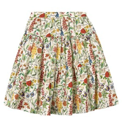 The Middle Daughter Kids' Great Lengths Cotton Poplin Skirt Botanical In Green