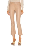 Frame Le Crop Mini Boot-cut Leather Pants In Toasted Almond