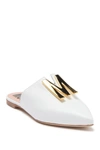 MOSCHINO LOGO MONOGRAM LEATHER FLAT MULE,195453958111