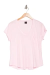 Free Press V-neck Pocket T-shirt In Pink Ballerina