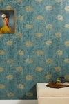 York Wallcoverings French Marigold Textured Wallpaper By  In Blue Size Swatch
