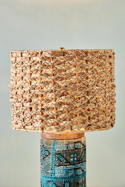 Anthropologie Braided Water Hyacinth Lamp Shade By  In Beige Size M