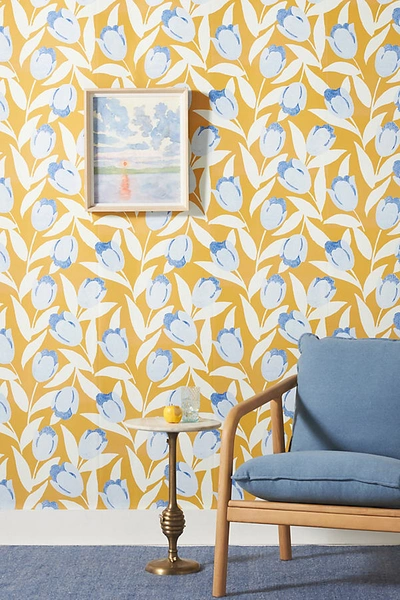 York Wallcoverings Tulip Wallpaper In Yellow