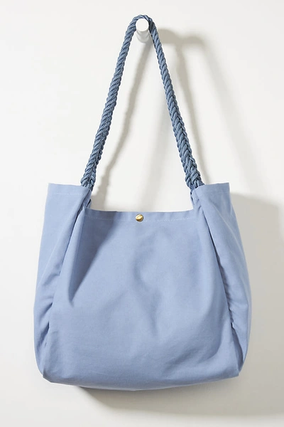Anthropologie Landry Canvas Tote Bag In Blue