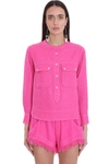 ISABEL MARANT TECOYO BLOUSE IN FUXIA POLYESTER,11780534
