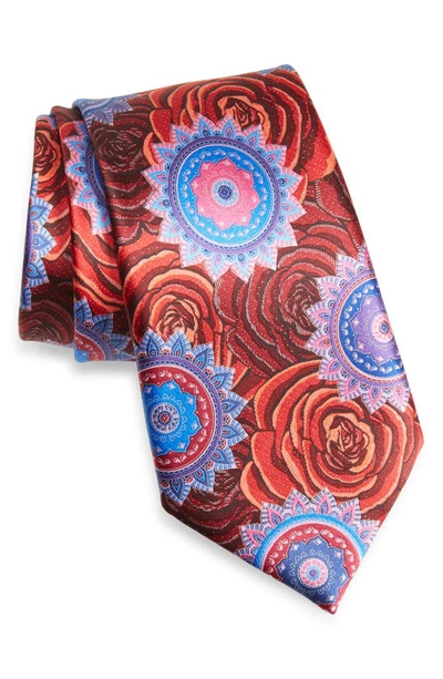 Ermenegildo Zegna Quindici Floral Silk Tie In Red