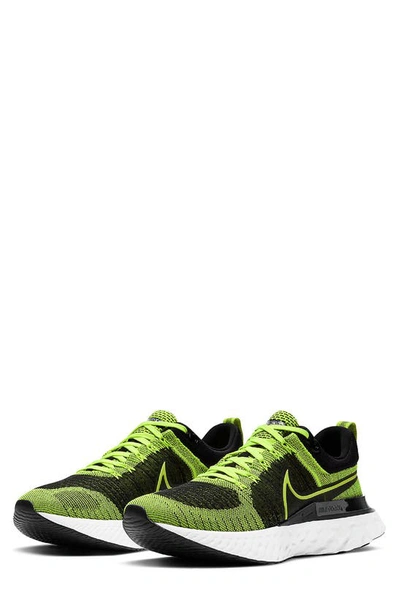 Nike React Infinity Run Flyknit 2 Men's Road Running Shoes In Volt/volt/black