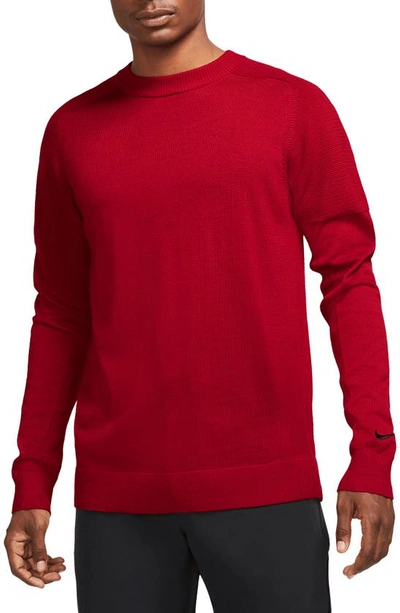 Nike Tiger Woods Crewneck Sweater In Gym Red/ Black