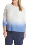 Adyson Parker Dip Dye Ribbed Cotton Blend Crewneck Sweater In Pretty Peri Combo