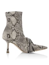 A.W.A.K.E. AGNES SNAKESKIN-PRINT SQUARE-TOE TASSEL BOOTS,400013300763