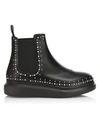 ALEXANDER MCQUEEN STUDDED LEATHER CHELSEA BOOTS,400013394975