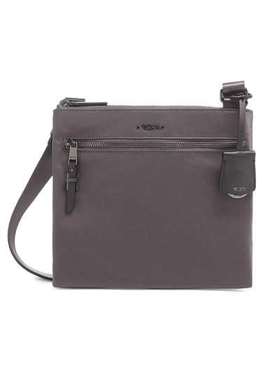 Tumi Tula Leather-trim Crossbody Bag In Iron Black