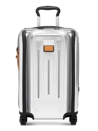 Tumi Max International Aluminum Leather-trim Suitcase In Silver
