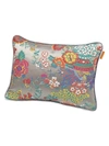 ETRO FLORAL-EMBROIDERED PIPING JACQUARD PILLOW,0400013653043