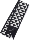 Prada Women's Printed Silk Twill Scarf In Black