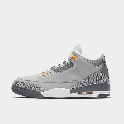 Nike Jordan Air Retro 3 Basketball Shoes In Silver/sport Red/light Graphite/orange Peel