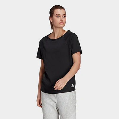 Adidas Originals Adidas Plus Size 3-stripe Primeblue T-shirt In Black