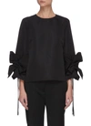 VICTORIA VICTORIA BECKHAM GATHER BOW SLEEVE BLOUSE