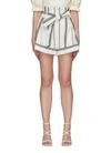 ACLER 'KINGSWAY' BELTED DIAMOND GRID STRIPE SHORTS