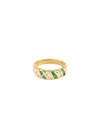 LANE CRAWFORD VINTAGE JEWELLERY Diamond emerald 18k gold ring