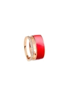Repossi 'berbere' Diamond Red Lacquer Rose Gold Two Row Band Ring In Metallic,red