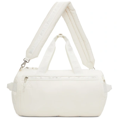 Adidas X Ivy Park White Padded Duffle Bag In Core White