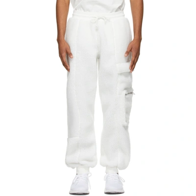 Adidas X Ivy Park White Teddy Cargo Trousers In Core White