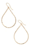 NASHELLE NASHELLE PURE SMALL HAMMERED TEARDROP EARRINGS,PLKE7228H-G