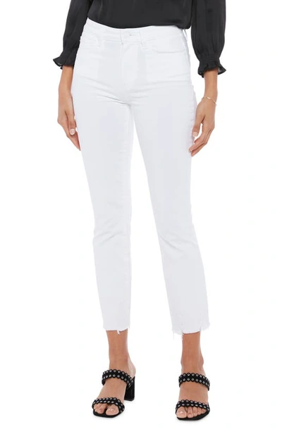 Paige Cindy High Rise Cropped Straight Jeans In Crisp White In Nocolor