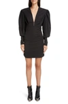 Isabel Marant Lazeli Draped Sequin-embellished Crepe Mini Dress In Black