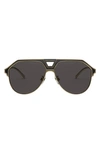 Dolce & Gabbana 60mm Gradient Aviator Sunglasses In Gold/ Black Matte/ Grey
