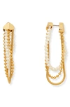 KATE SPADE KNOW THE ROPES MIXED CHAIN HOOP EARRINGS,WBR00349