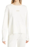 Hugo Boss Elina Active Relaxed Fit Sweatshirt In Soft Cream