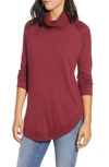 Caslon Turtleneck Tunic Sweater In Red Cordovan