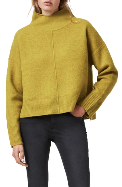 Allsaints Orsa Turtleneck Sweater In Mustard Yellow