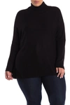 Joseph A Easy Solid Turtleneck Poncho Sweater In Charcoal Heather