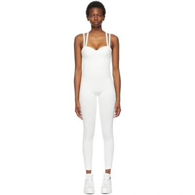 Adidas X Ivy Park White Circular Knit Catsuit In Core White