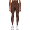 ADIDAS X IVY PARK BURGUNDY MONOGRAM SHEER PANEL LEGGINGS