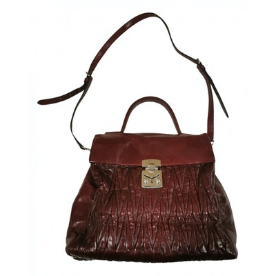 Pre-owned Miu Miu Starlight Leather Handbag In Red