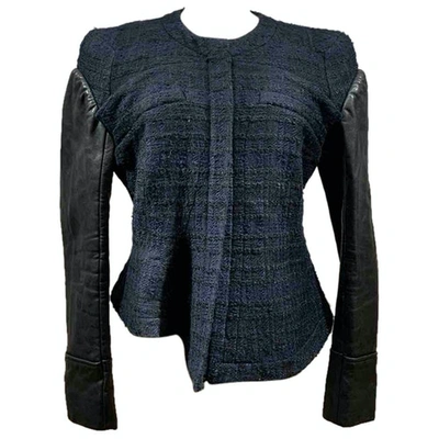 Pre-owned Givenchy Tweed Short Vest In Blue
