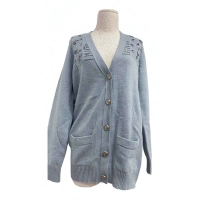 Pre-owned Chanel Cashmere Cardi Coat In Blue