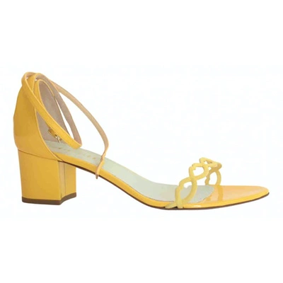 Pre-owned Giannico Leather Sandals In Yellow