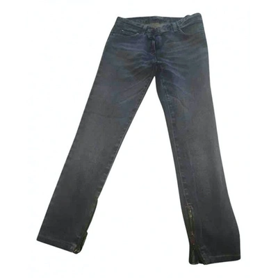 Pre-owned Roberto Cavalli Slim Pants In Blue