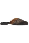 AVEC MODÉRATION Aspen faux fur and shearling slippers
