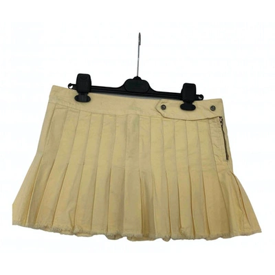 Pre-owned Dondup Mini Skirt In Yellow