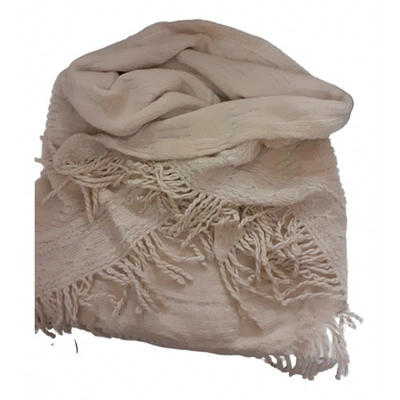 Pre-owned Balmain Wool Stole In Beige