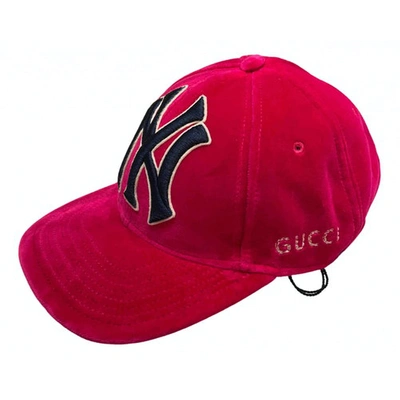 Pre-owned Gucci Pink Cotton Hat